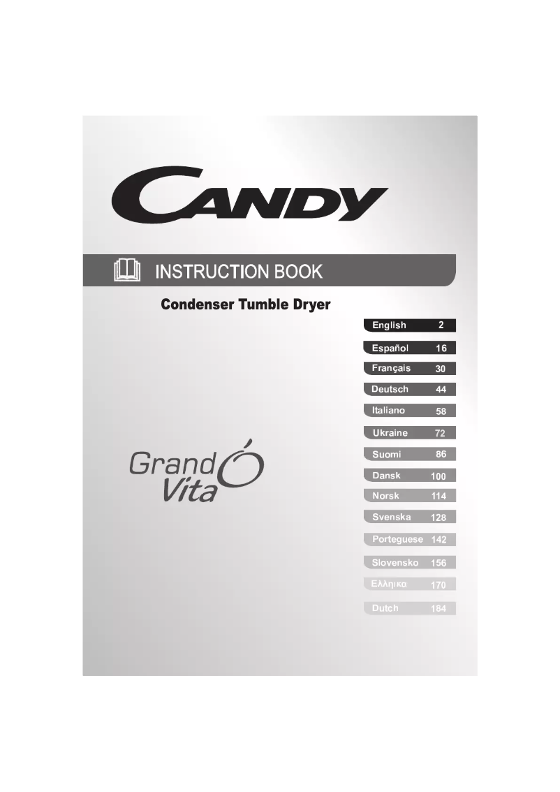 Page 1 de la notice Manuel utilisateur Candy GVC D813B-12