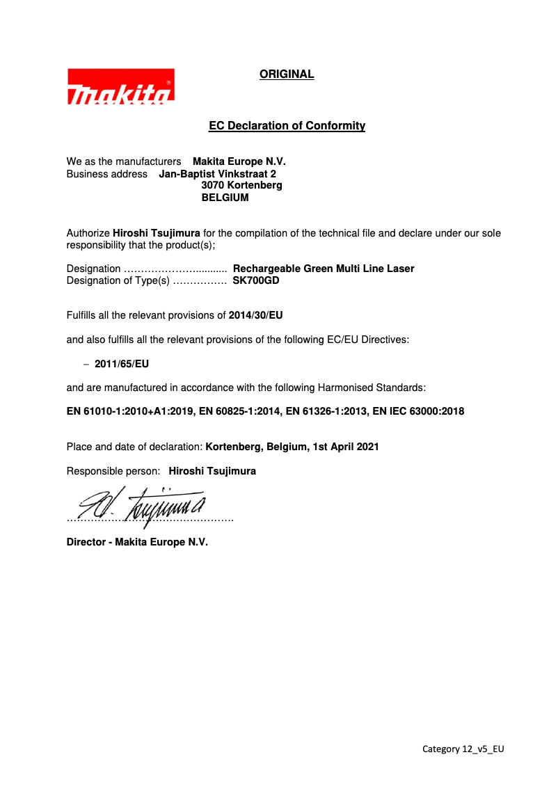 Page 1 de la notice Mode d'emploi Makita SK700