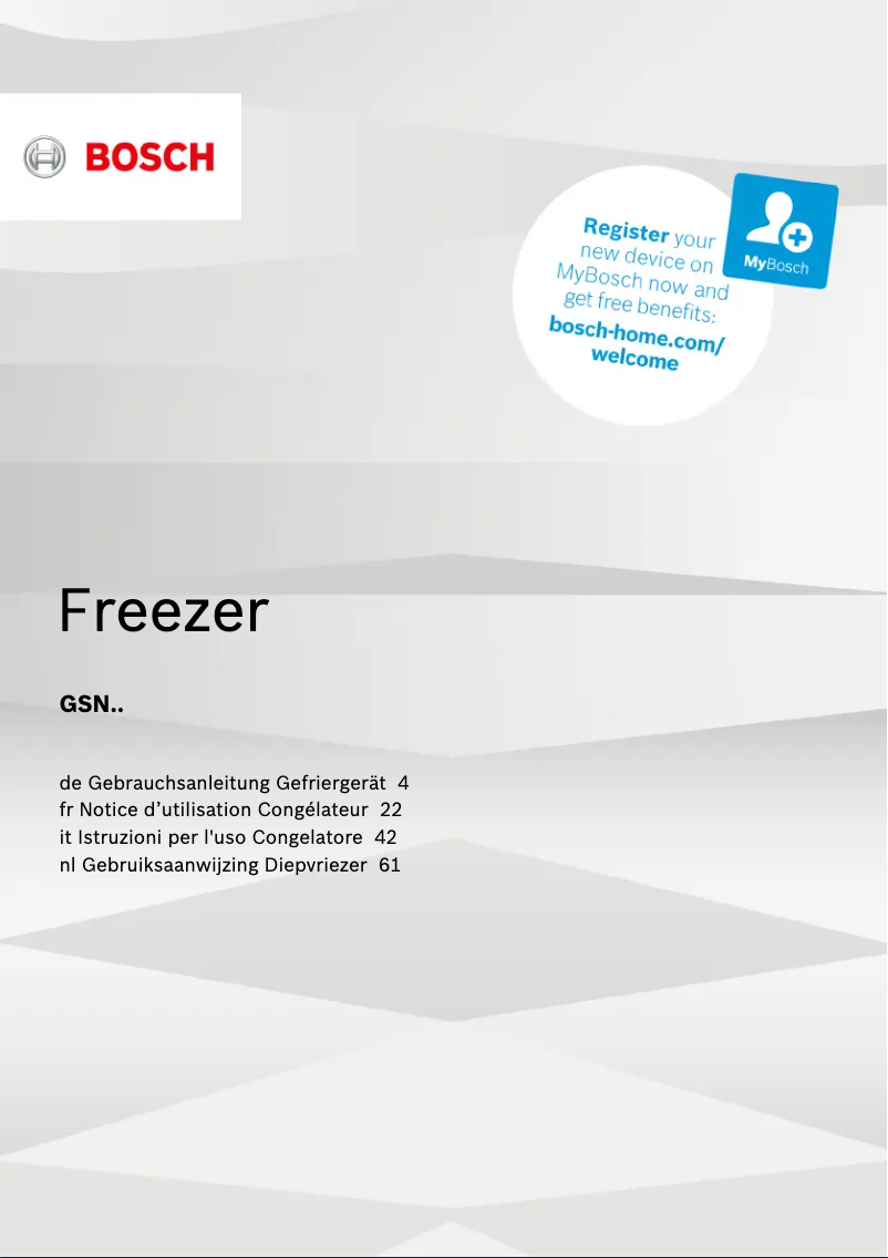 Page n°1 - Manuel utilisateur Bosch GSN36BI3P