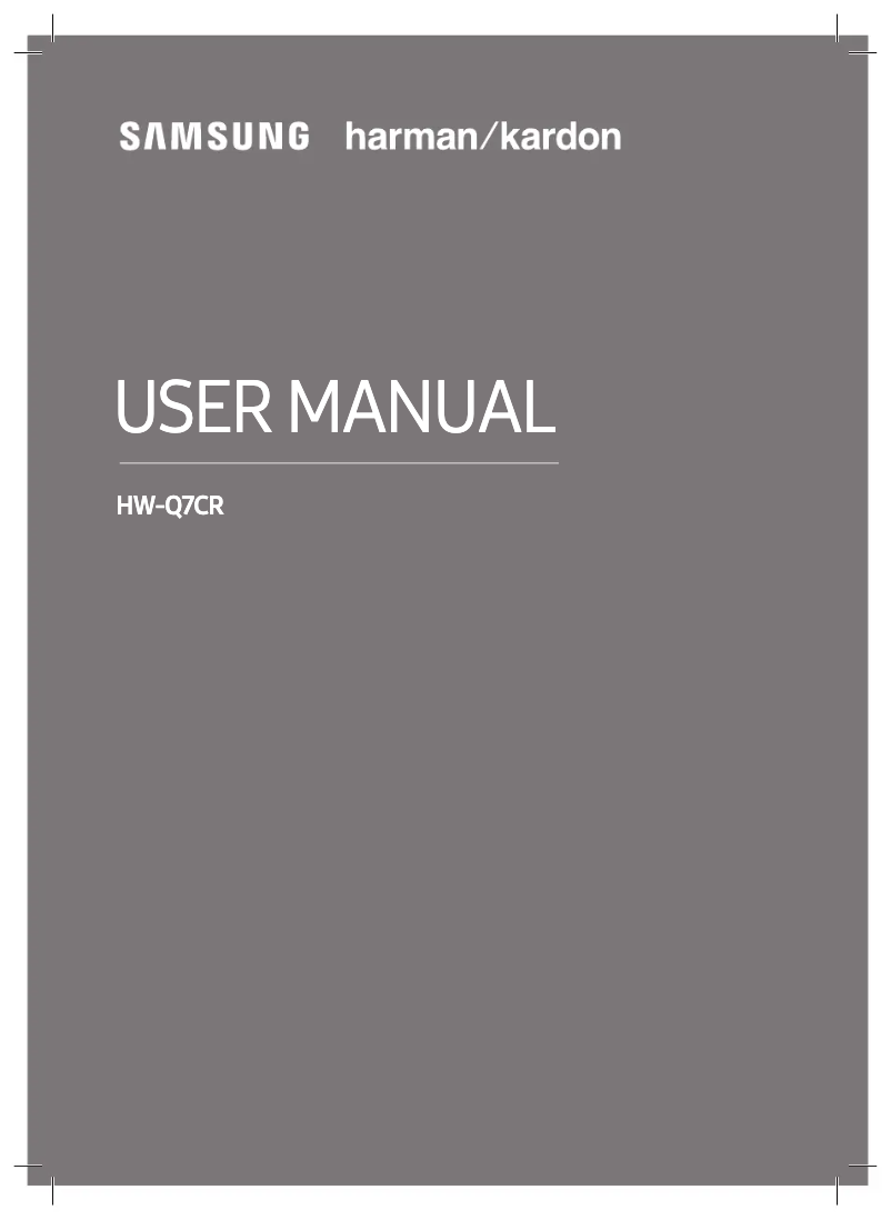 Page 1 de la notice Manuel utilisateur Samsung HW-Q7CR