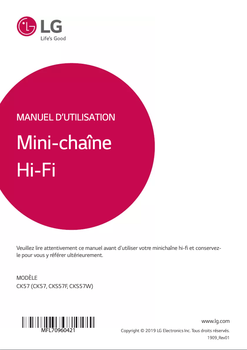 Image de la première page du manuel de l'appareil CK57