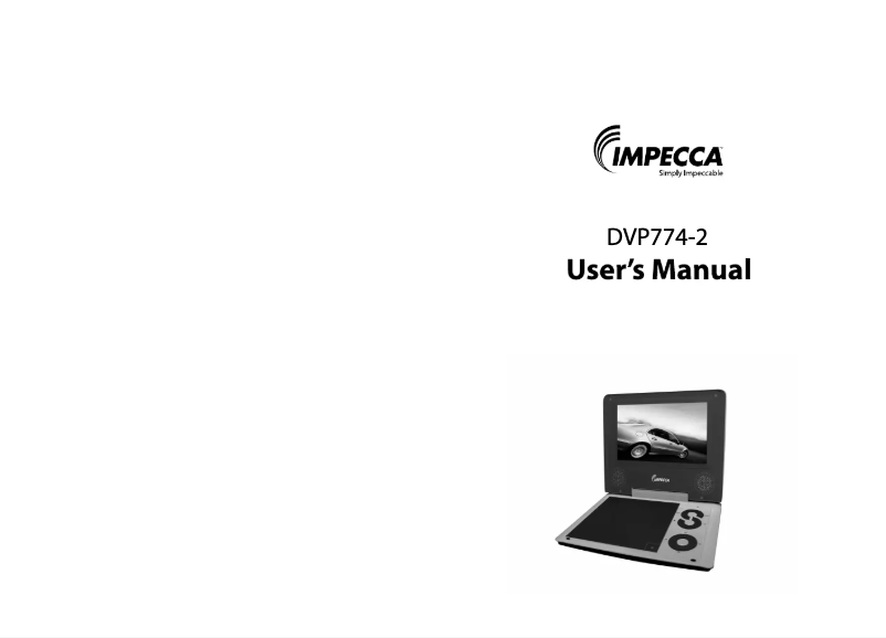 Page n°1 - Manuel utilisateur Impecca DVP774-2