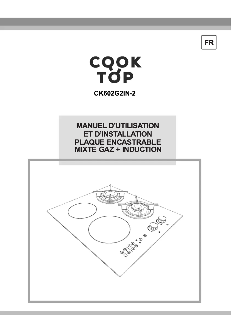 Page 1 de la notice Manuel utilisateur Cooktop CK602G2IN-2