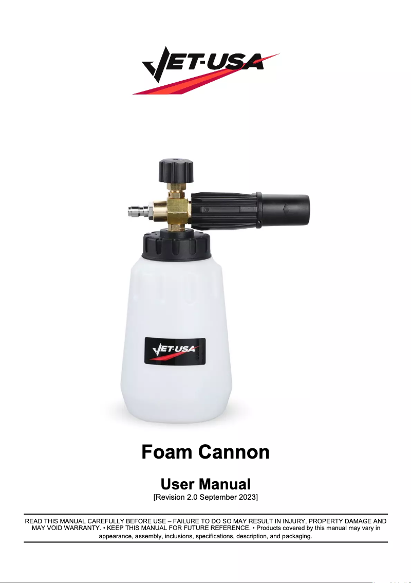 Page n°1 - Manuel utilisateur Jet-USA FC-1000