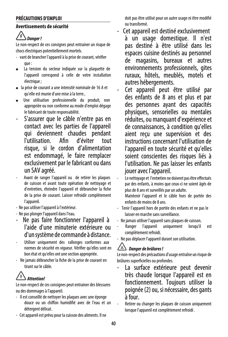 Page 1 de la notice Manuel utilisateur DeLonghi MultiGrill 1100 CGH1112D