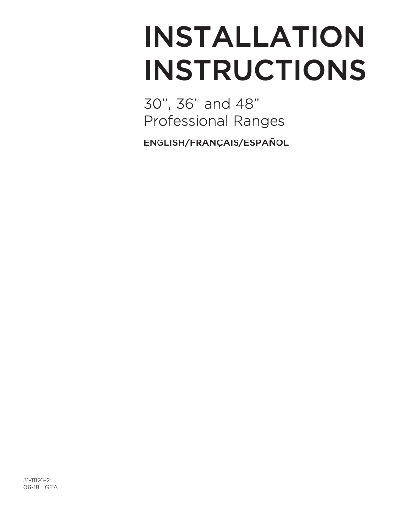 Page n°1 - Instructions / montage Monogram ZDP364NRPSS