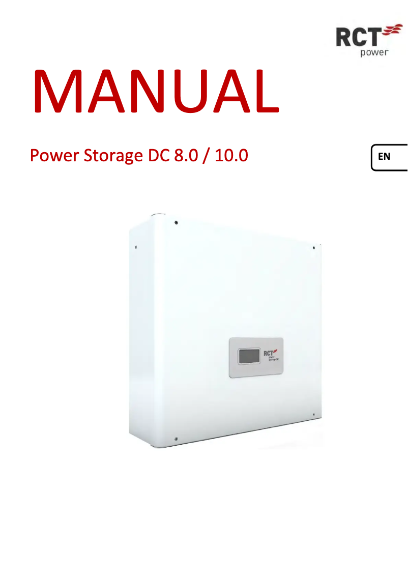 Página 1 del manual Manual de usuario RCT Power Power Storage DC 10.0