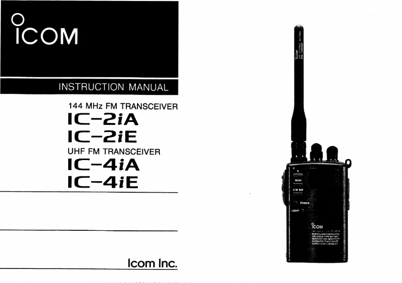 Page 1 de la notice Manuel utilisateur ICOM IC-2iA