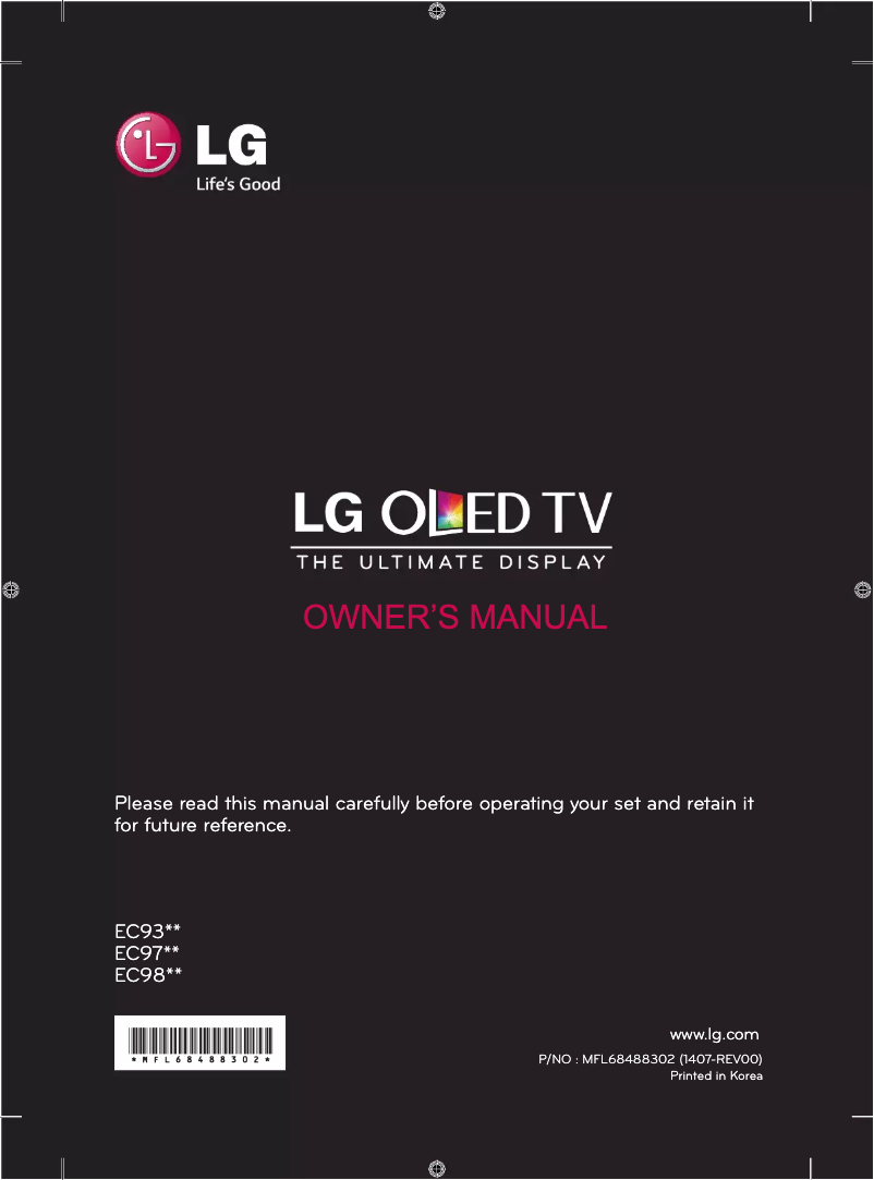 Página 1 del manual Manual de usuario LG 55EC930V