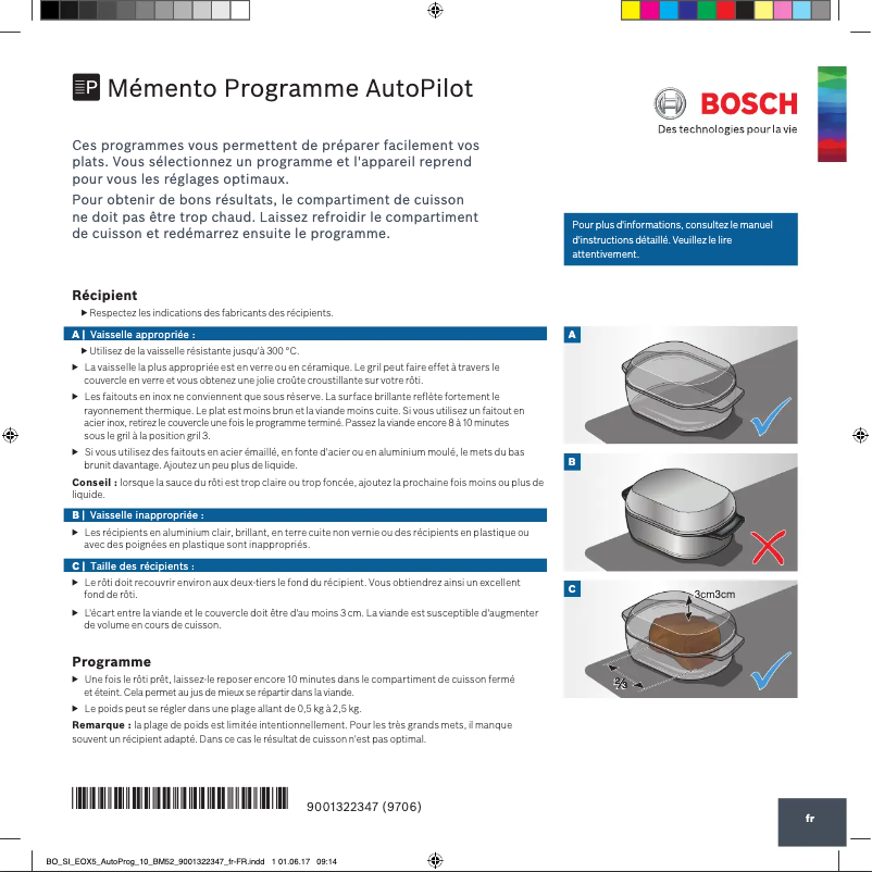 Page 1 de la notice Manuel utilisateur Bosch HEA5174S1