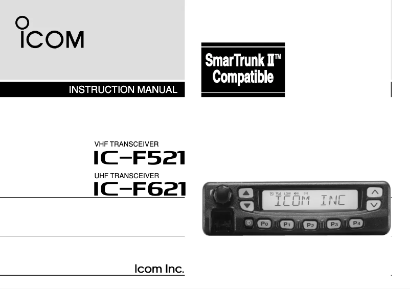 Image de la première page du manuel de l'appareil IC-F521