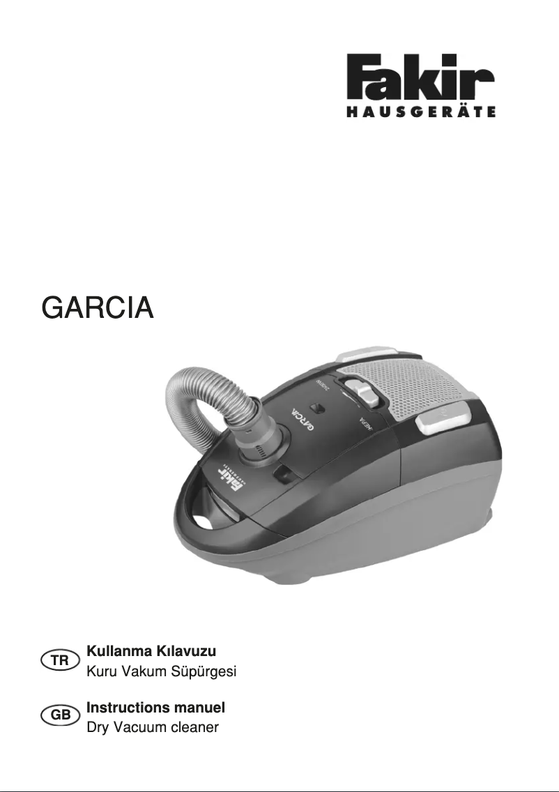 Image de la première page du manuel de l'appareil Garcia