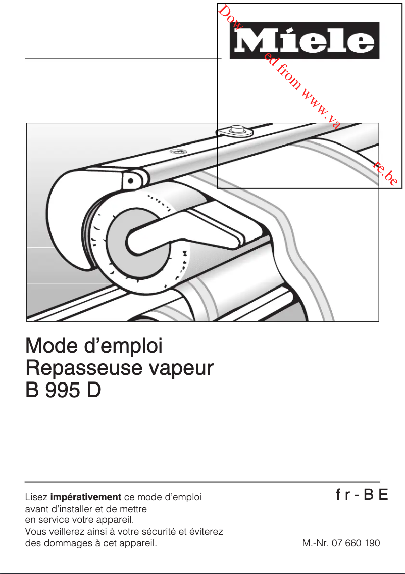 Image de la première page du manuel de l'appareil B 995D