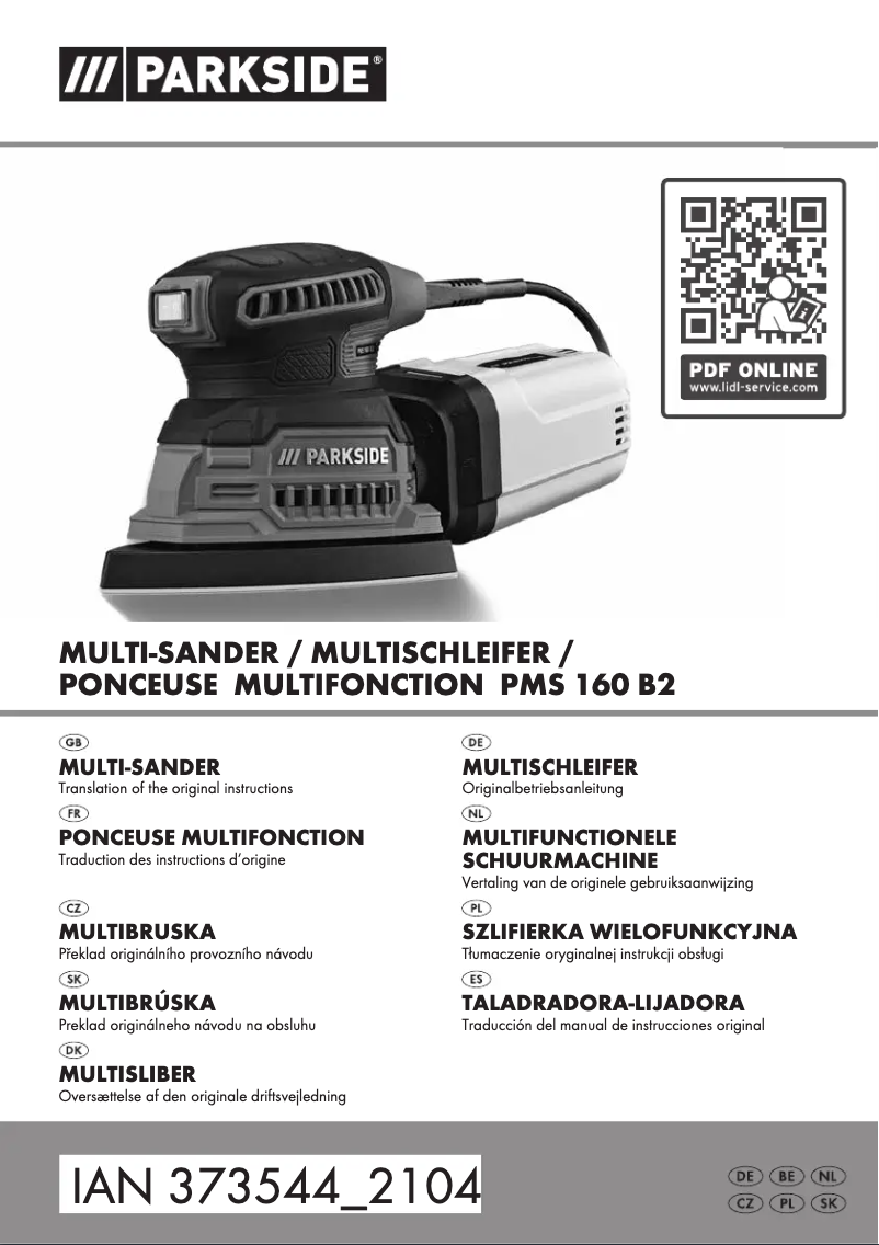 Page n°1 - Manuel utilisateur Parkside PMS 160 B2