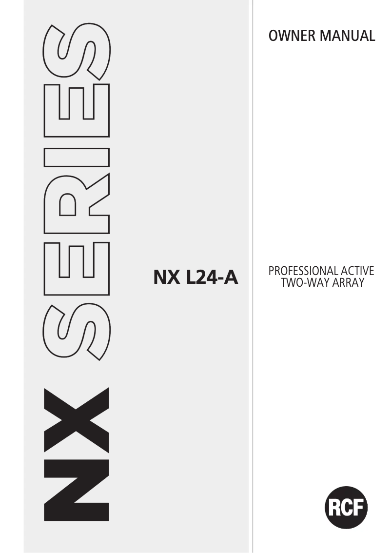 Page n°1 - Manuel utilisateur RCF NXL 24-A