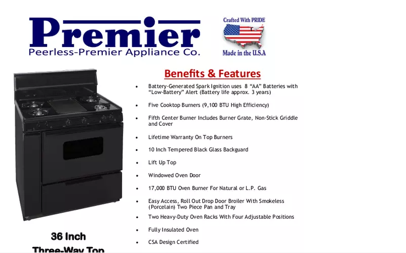 Page 1 de la notice Manuel utilisateur Premier BLK5S9P