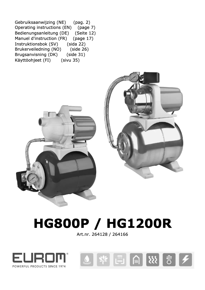 Página 1 del manual Manual de usuario Eurom Flow HG800P