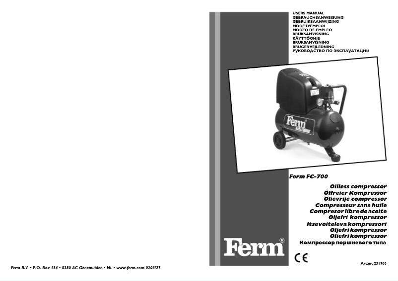 Page n°1 - Manuel utilisateur Ferm CRM1004 FC-700