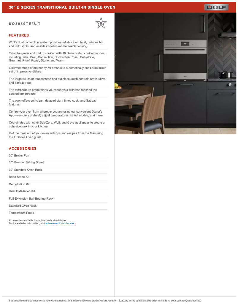 Page n°1 - Manuel utilisateur Wolf SO3050TT