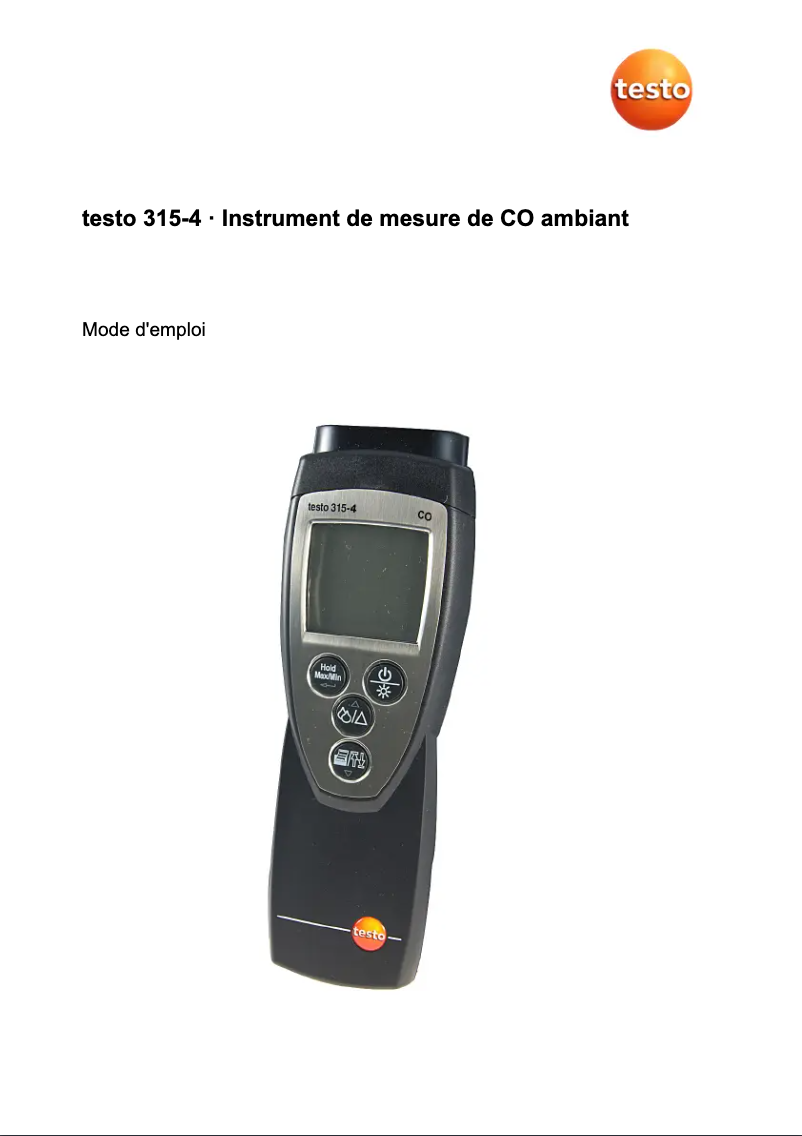 Page n°1 - Manuel utilisateur Testo 315-4