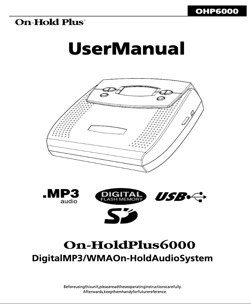 Image de la première page du manuel de l'appareil OHP 6000