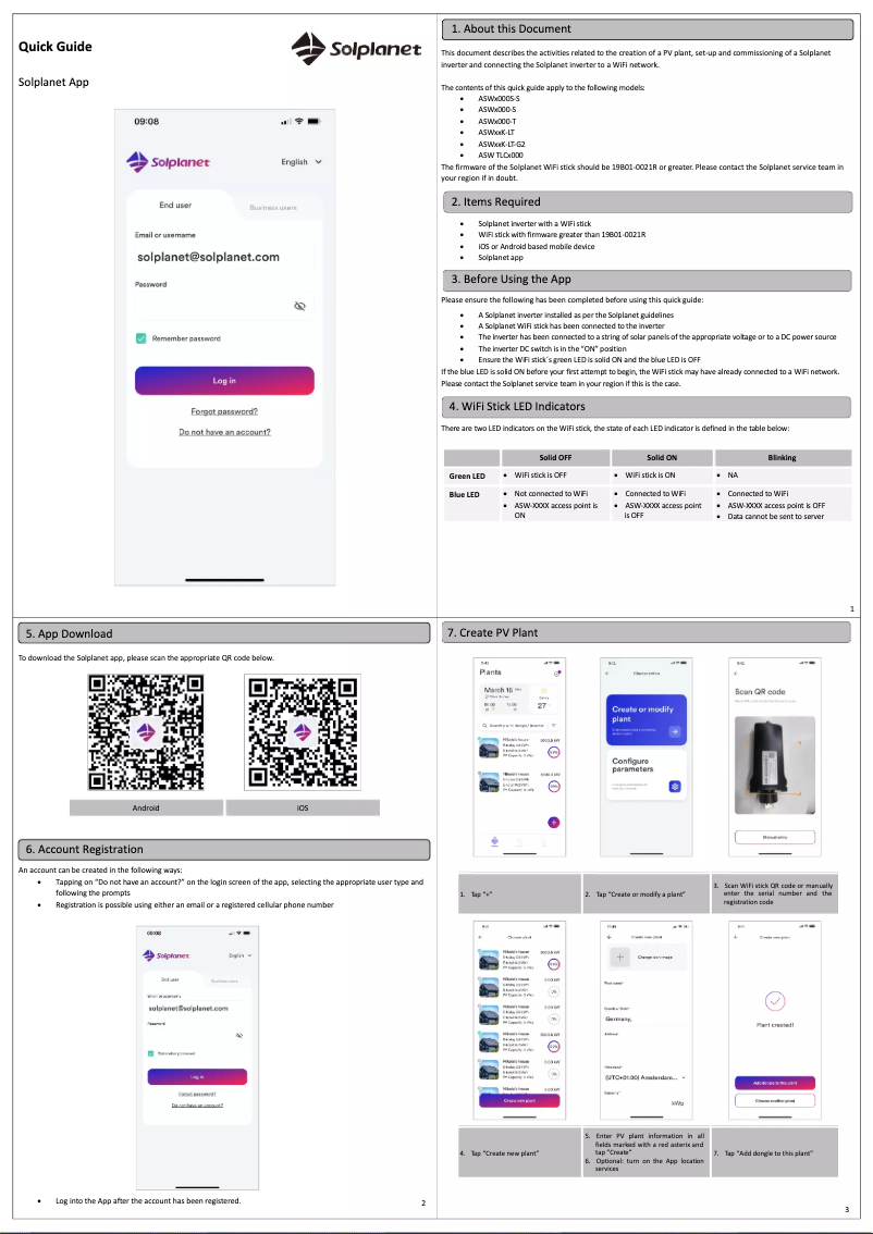 Page 1 de la notice Guide d'installation Solplanet ASW15K-LT-G2-Pro