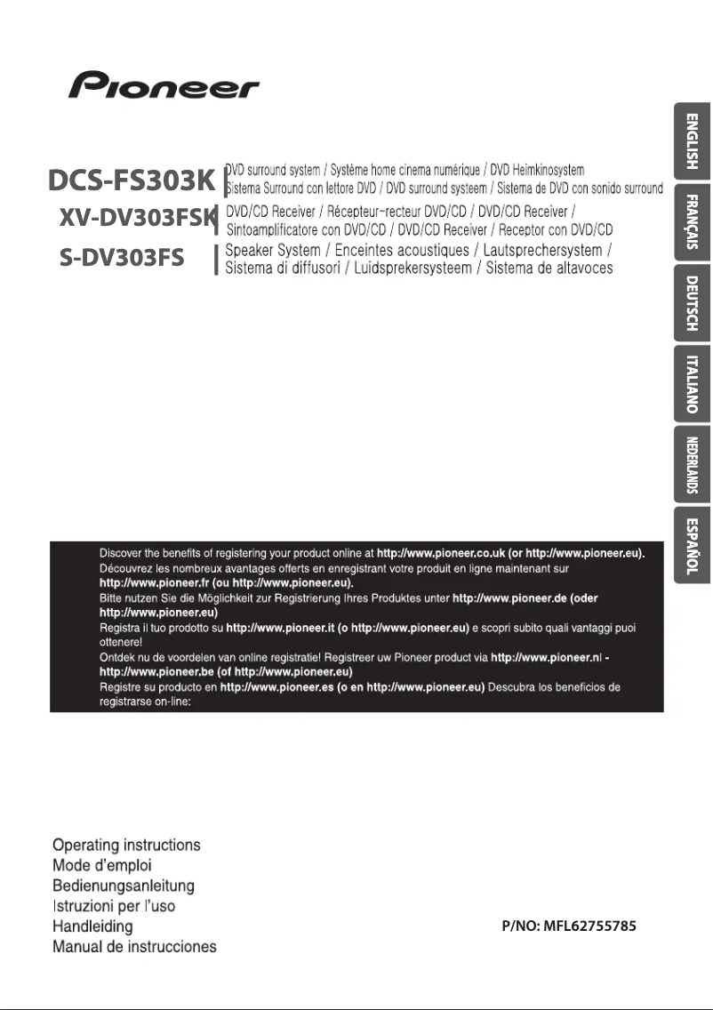 Page 1 de la notice Manuel utilisateur Pioneer DCS-FS303K