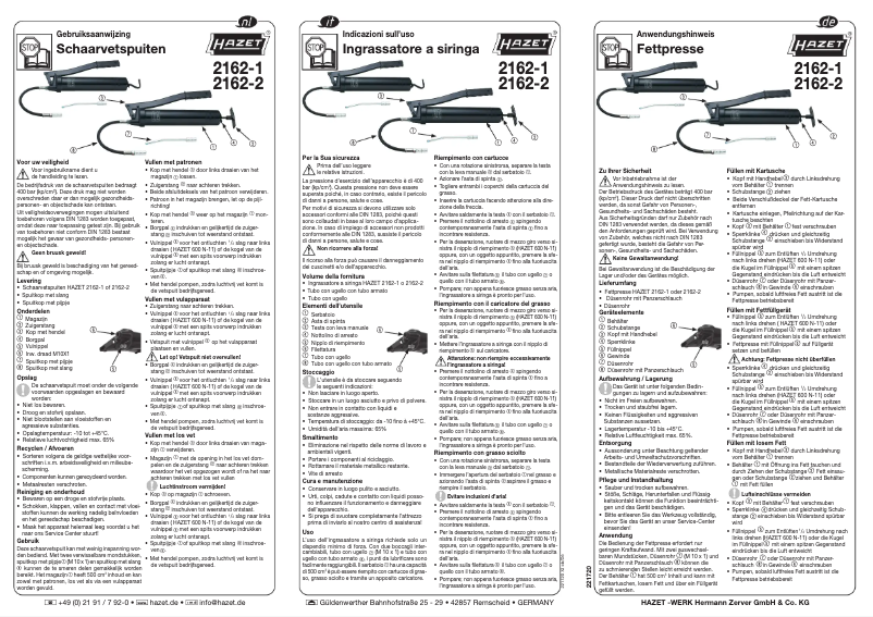Page n°1 - Manuel utilisateur Hazet 2162-1