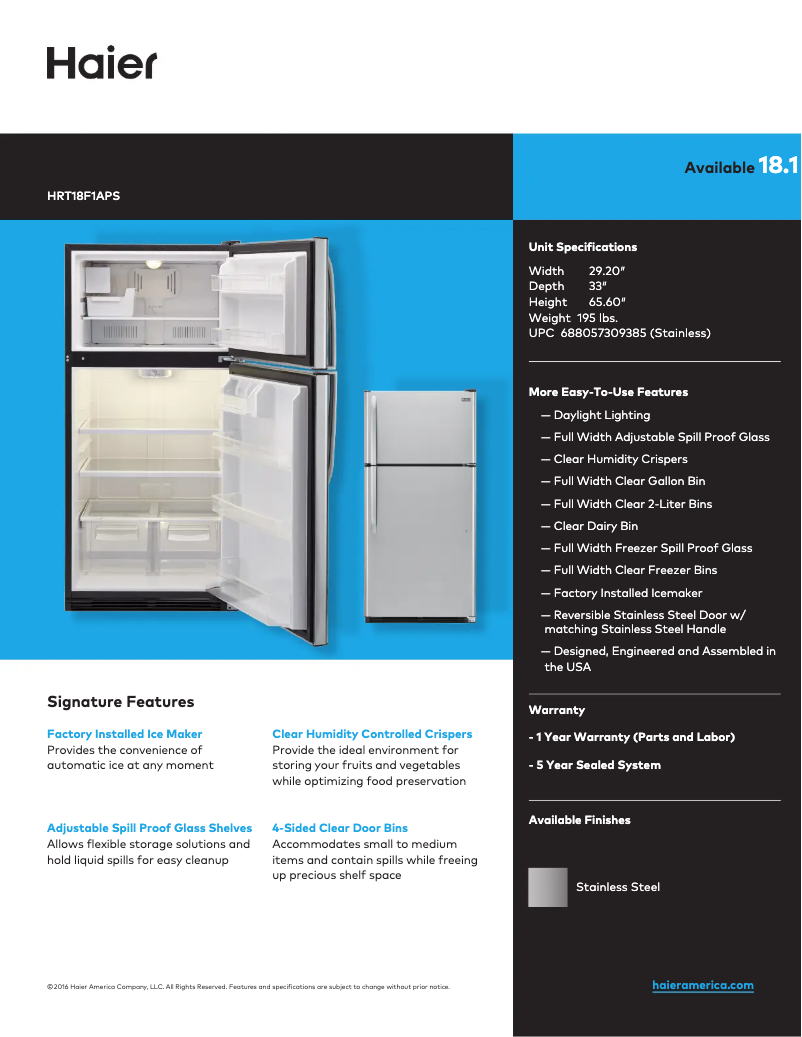 Image de la première page du manuel de l'appareil HRT18F1APS