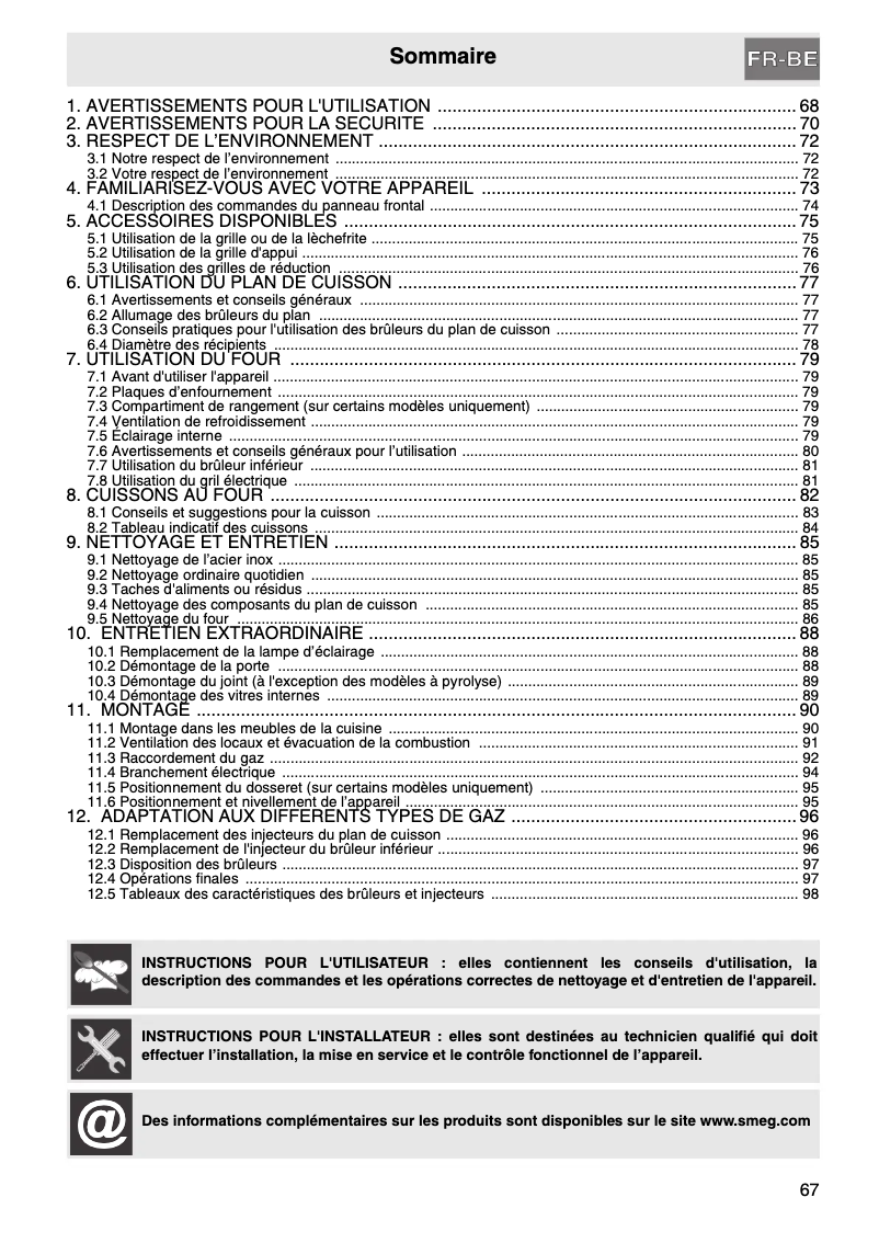 Page n°1 - Manuel utilisateur Smeg C7GVXI8