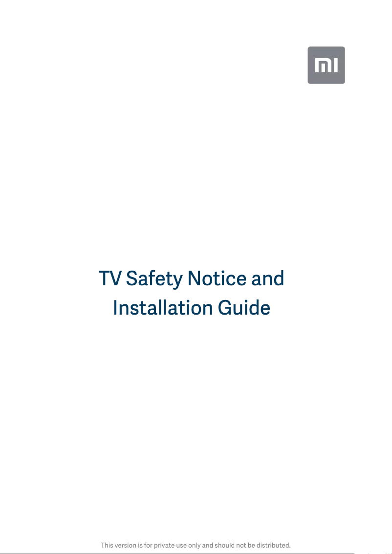 Page 1 de la notice Manuel utilisateur Xiaomi Mi TV 4X 125.7