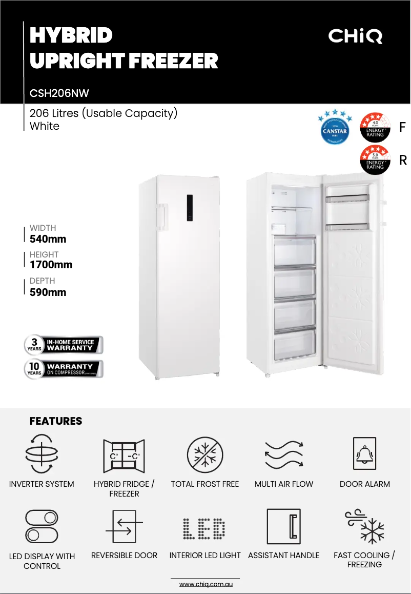 Page 1 de la notice Manuel utilisateur CHiQ CSH206NW