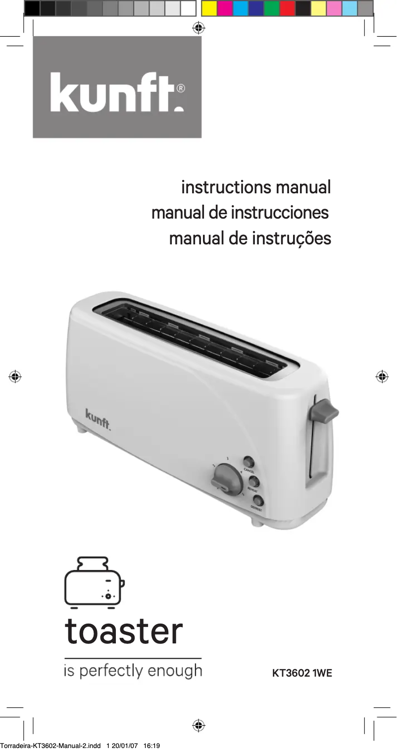 Page 1 de la notice Manuel utilisateur Kunft KT3602 1WE