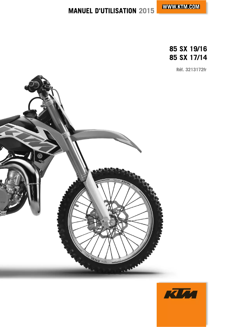 Page 1 de la notice Manuel utilisateur KTM 85 SX (2015)
