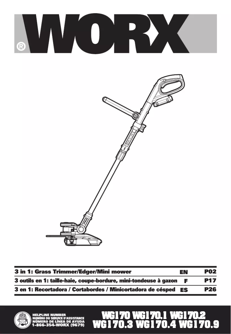Page n°1 - Manuel utilisateur Worx WG170.2