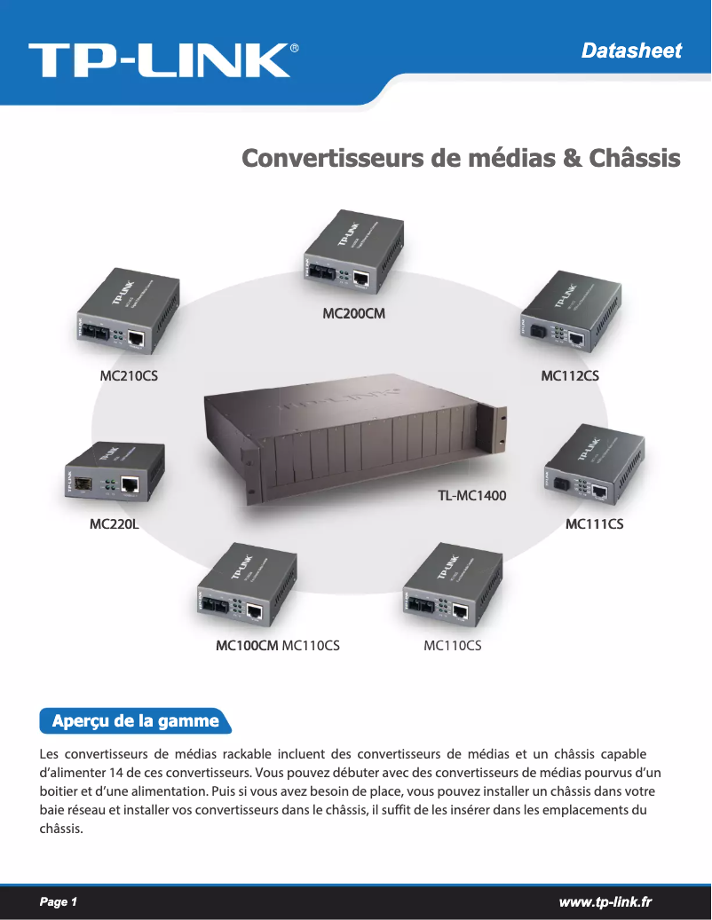 Page 1 de la notice Manuel utilisateur TP-Link TL-MC1400