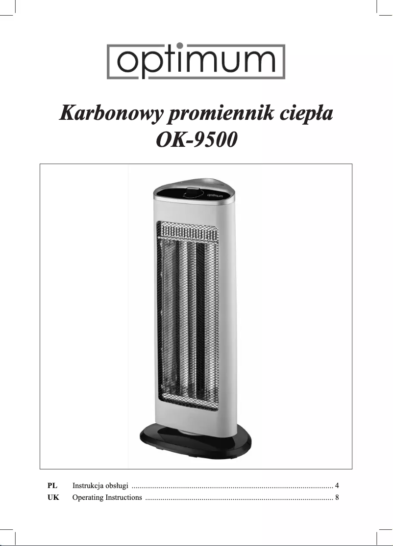 Image de la première page du manuel de l'appareil OK-9500