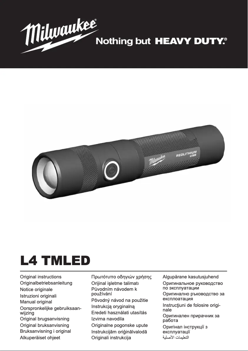 Page n°1 - Manuel utilisateur Milwaukee L4 TMLED