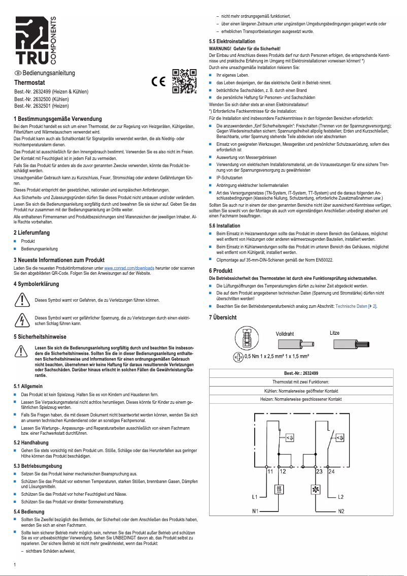 Page 1 de la notice Manuel utilisateur Tru Components TC-ZR011