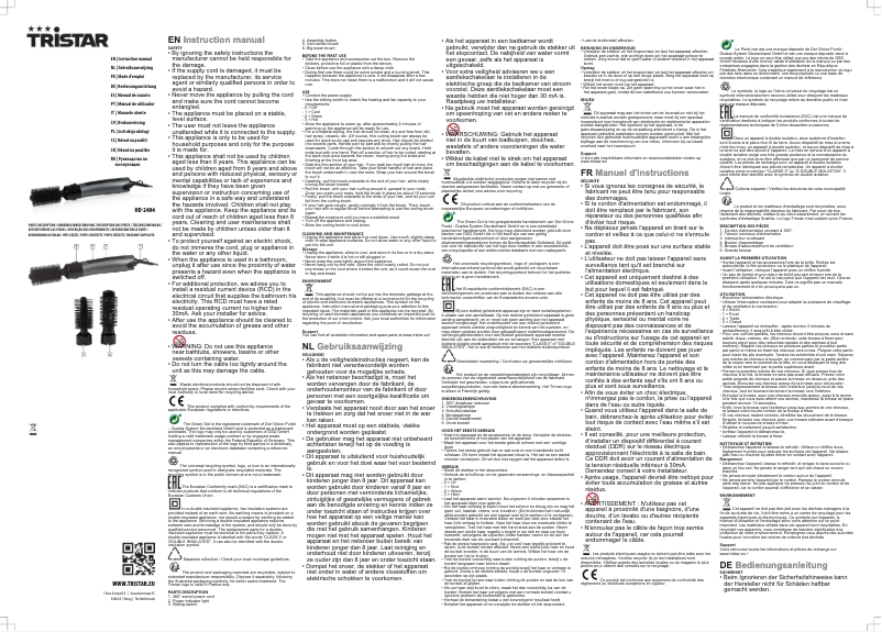 Page n°1 - Manuel utilisateur TriStar HD-2404