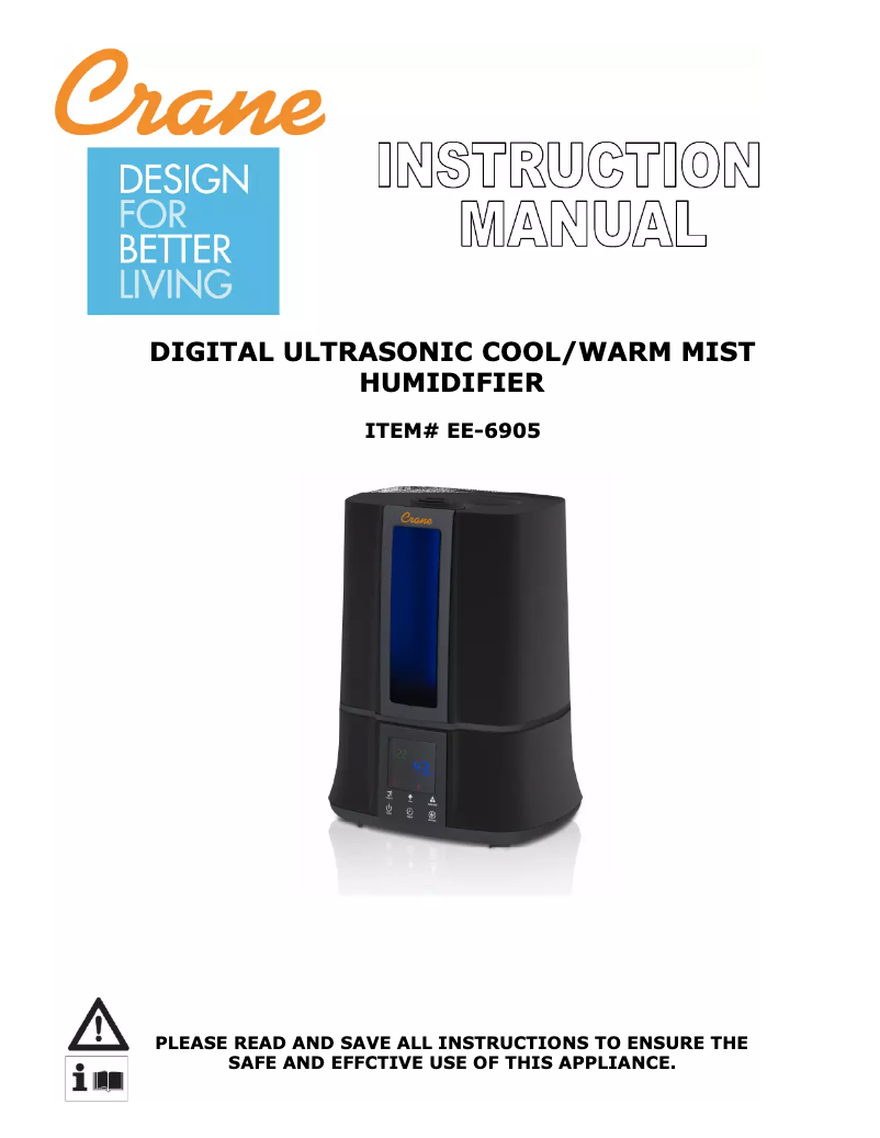 Page 1 de la notice Manuel utilisateur Crane EE-6905