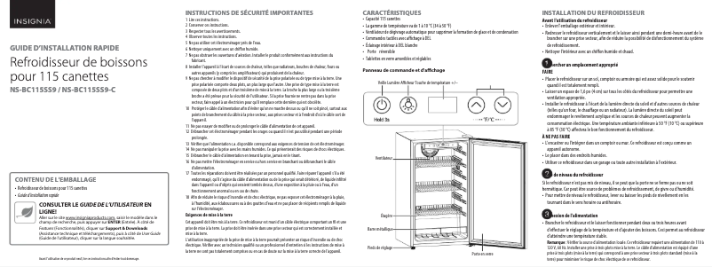 Page n°1 - Guide de démarrage rapide Insignia NS-BC115SS9