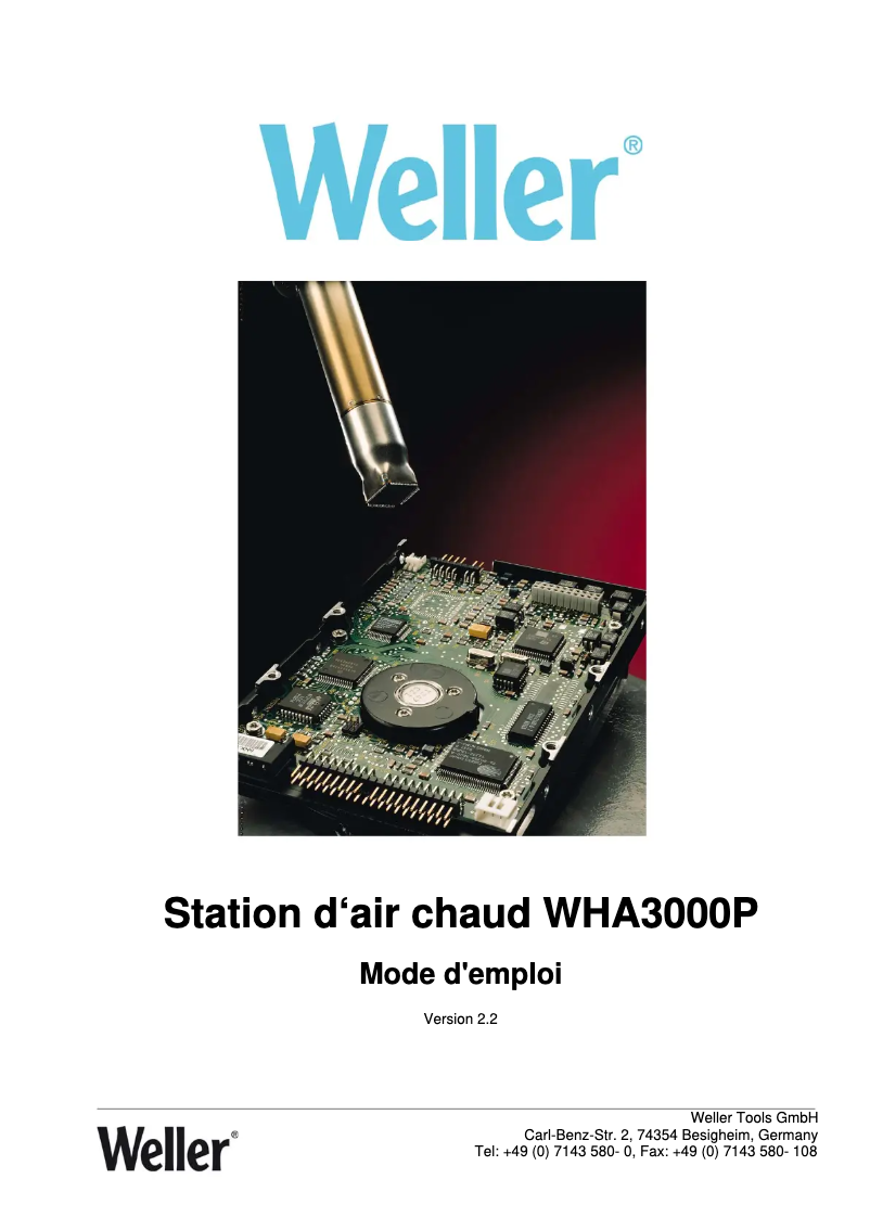 Page n°1 - Manuel utilisateur Weller WHA 3000PS