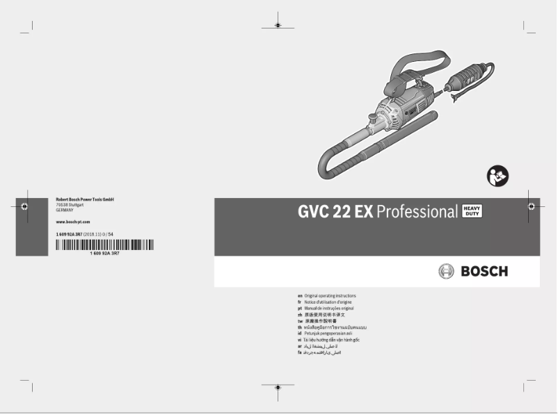 Image de la première page du manuel de l'appareil GVC 22 EX Professional