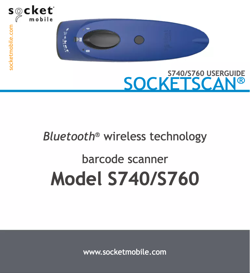 Page 1 of the manual User Manual Socket Mobile SocketScan S740