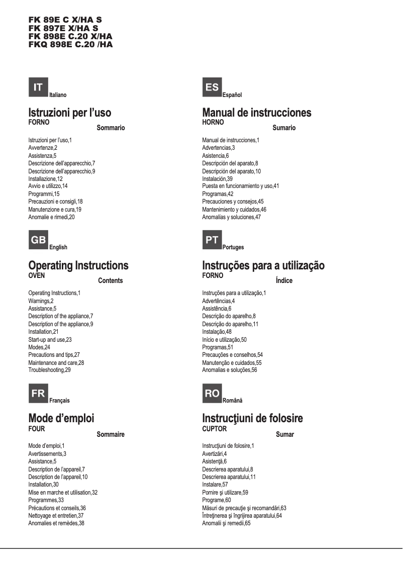 Image de la première page du manuel de l'appareil FKQ 898E C.20 /HA