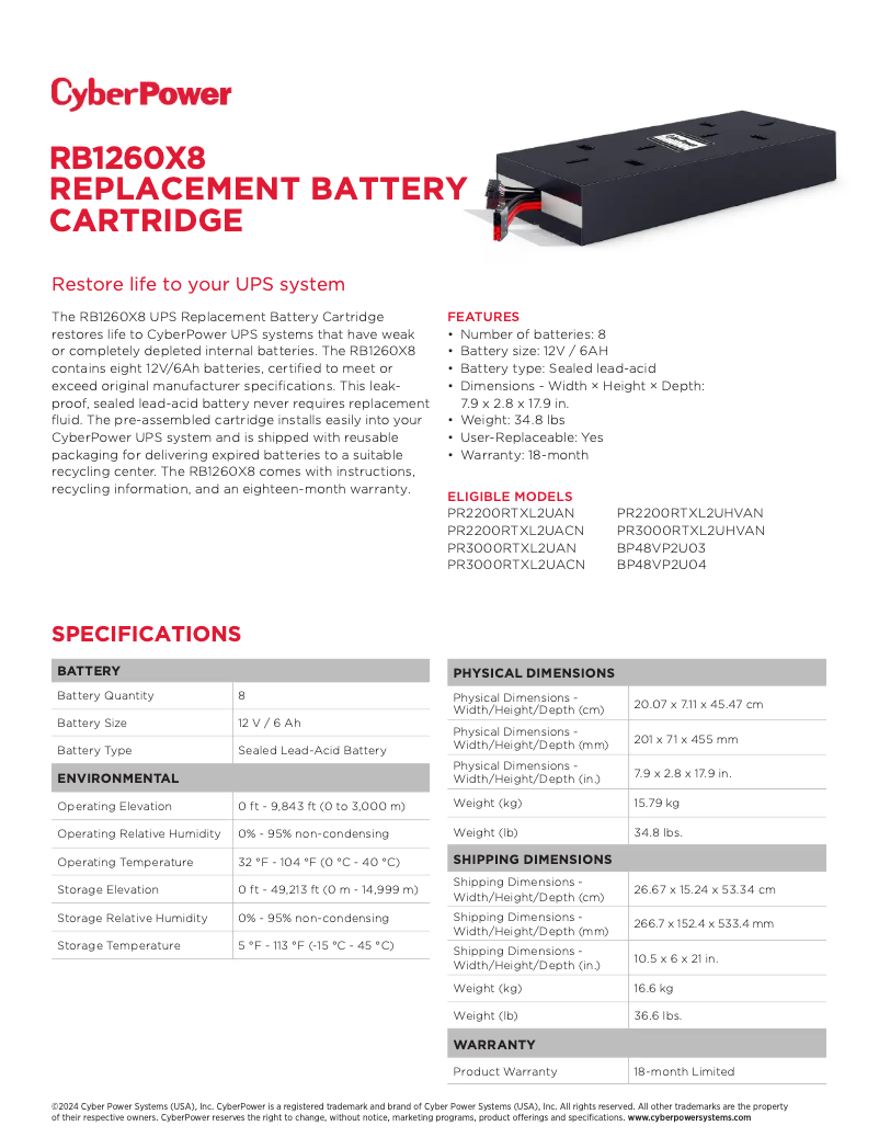 Image de la première page du manuel de l'appareil RB1260X8