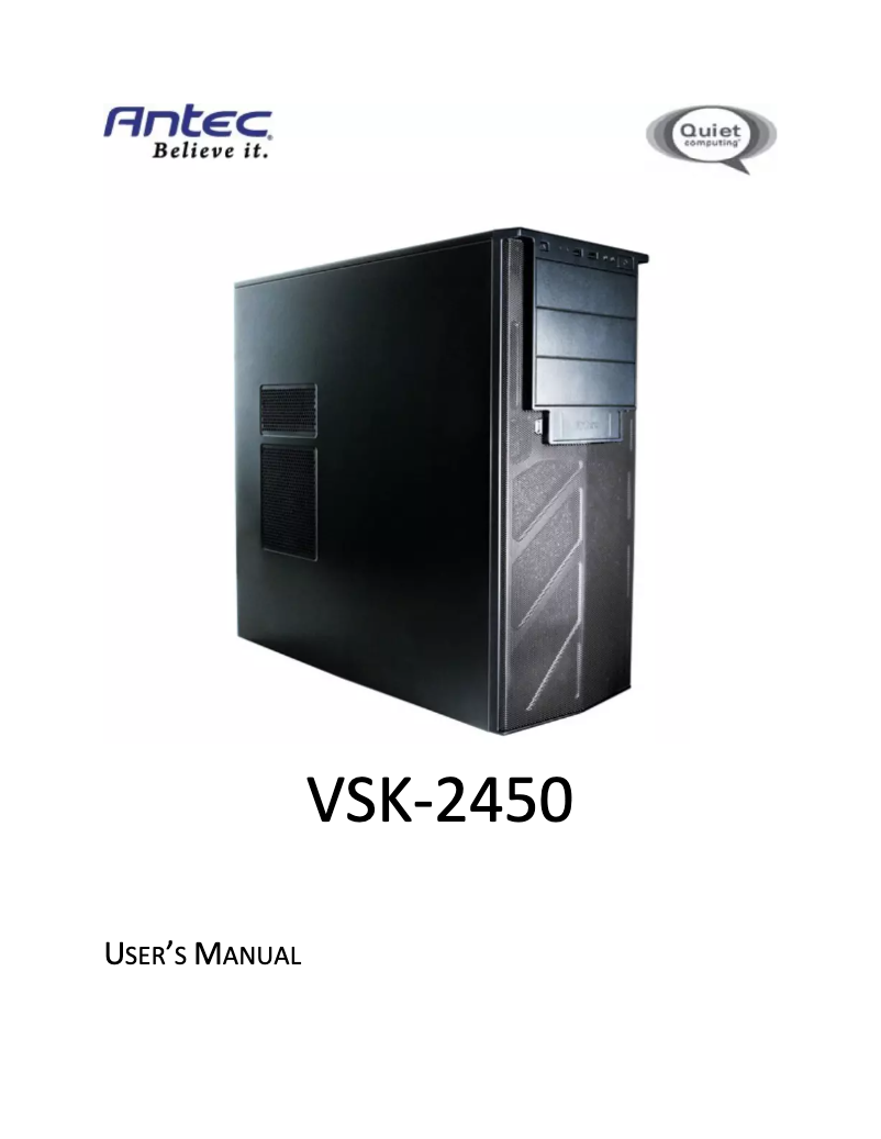 Page 1 de la notice Manuel utilisateur Antec VSK-2450P