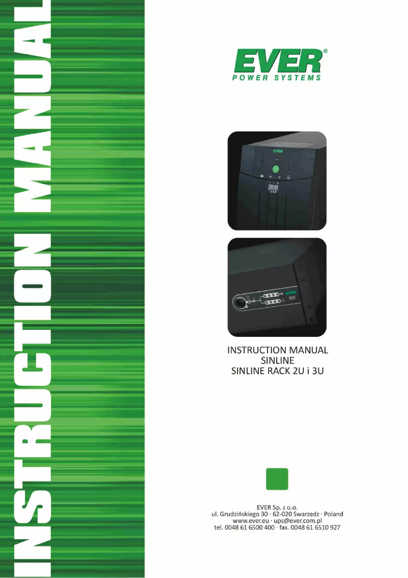 Page n°1 - Manuel utilisateur Ever Sinline 1200VA/780W