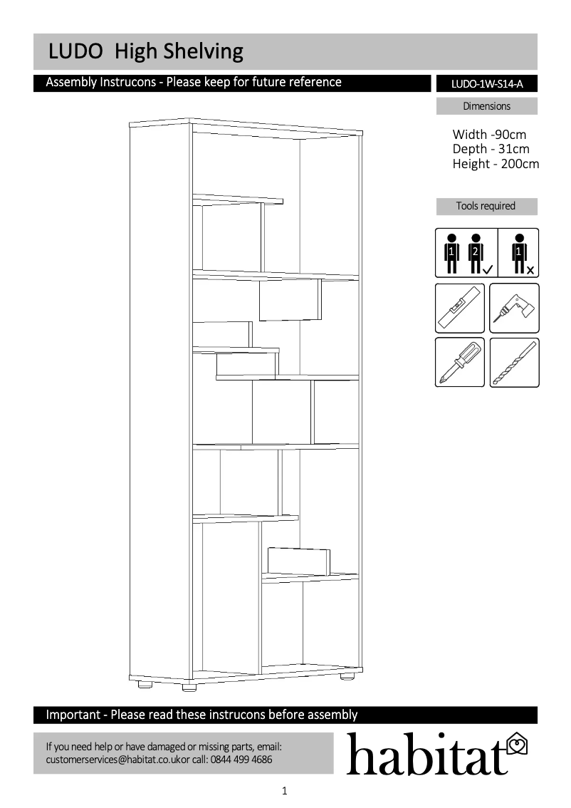 Page 1 de la notice Manuel utilisateur Habitat Ludo